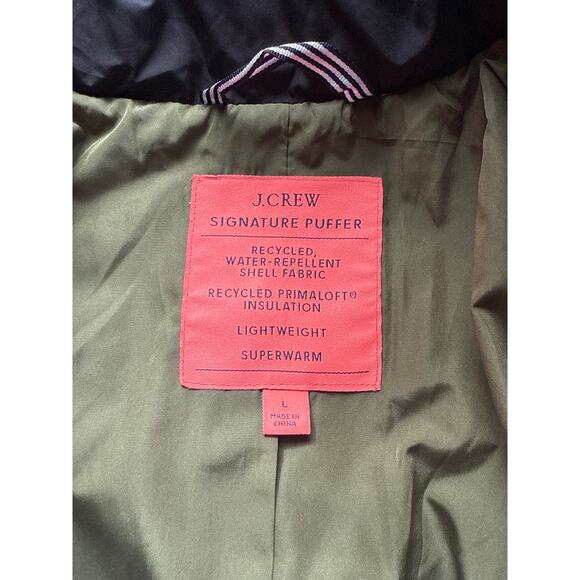 J.Crew Sz L Re-Imagined Signature Cocoon Quilted Puffer Jacket Black | EUC - Picture 3 of 9